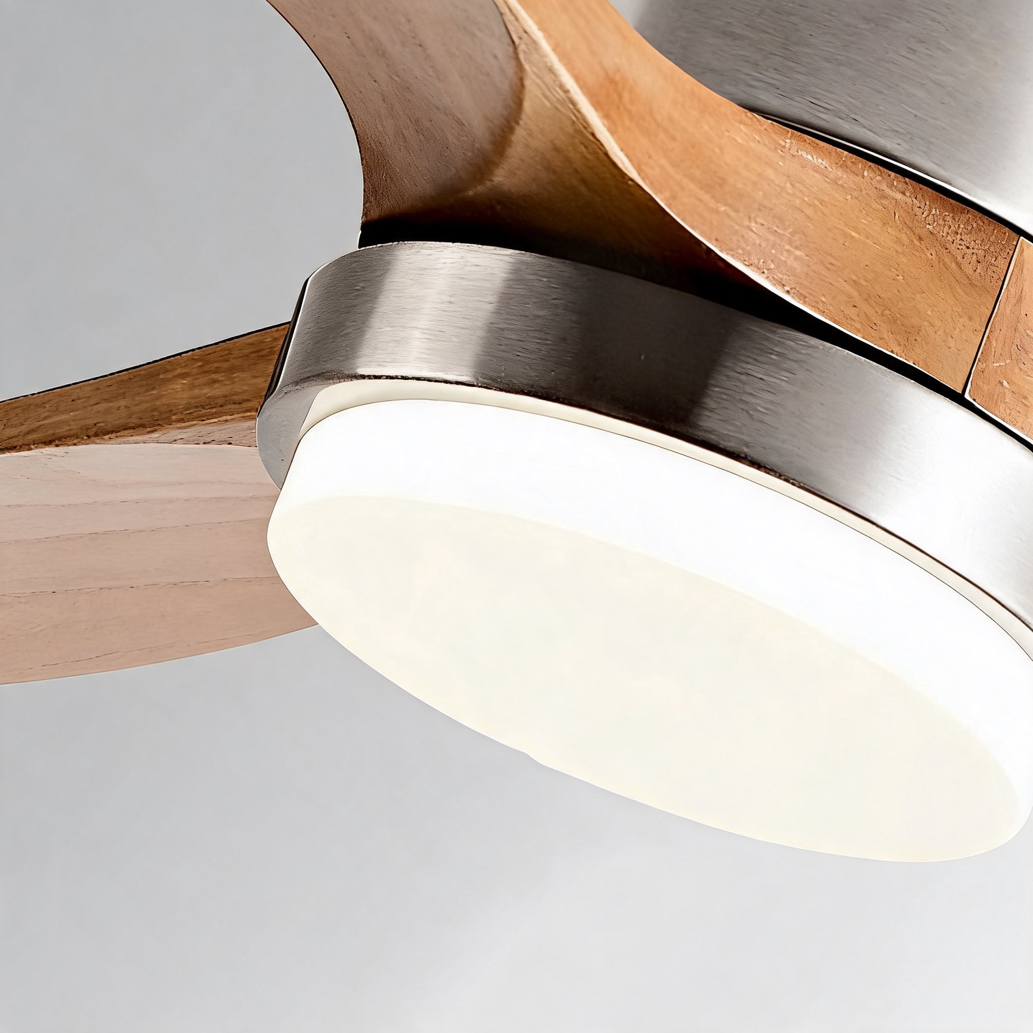 Ventilateur de plafond moderne – Pales en bois, éclairage, télécommande, moteur DC 6 vitesses