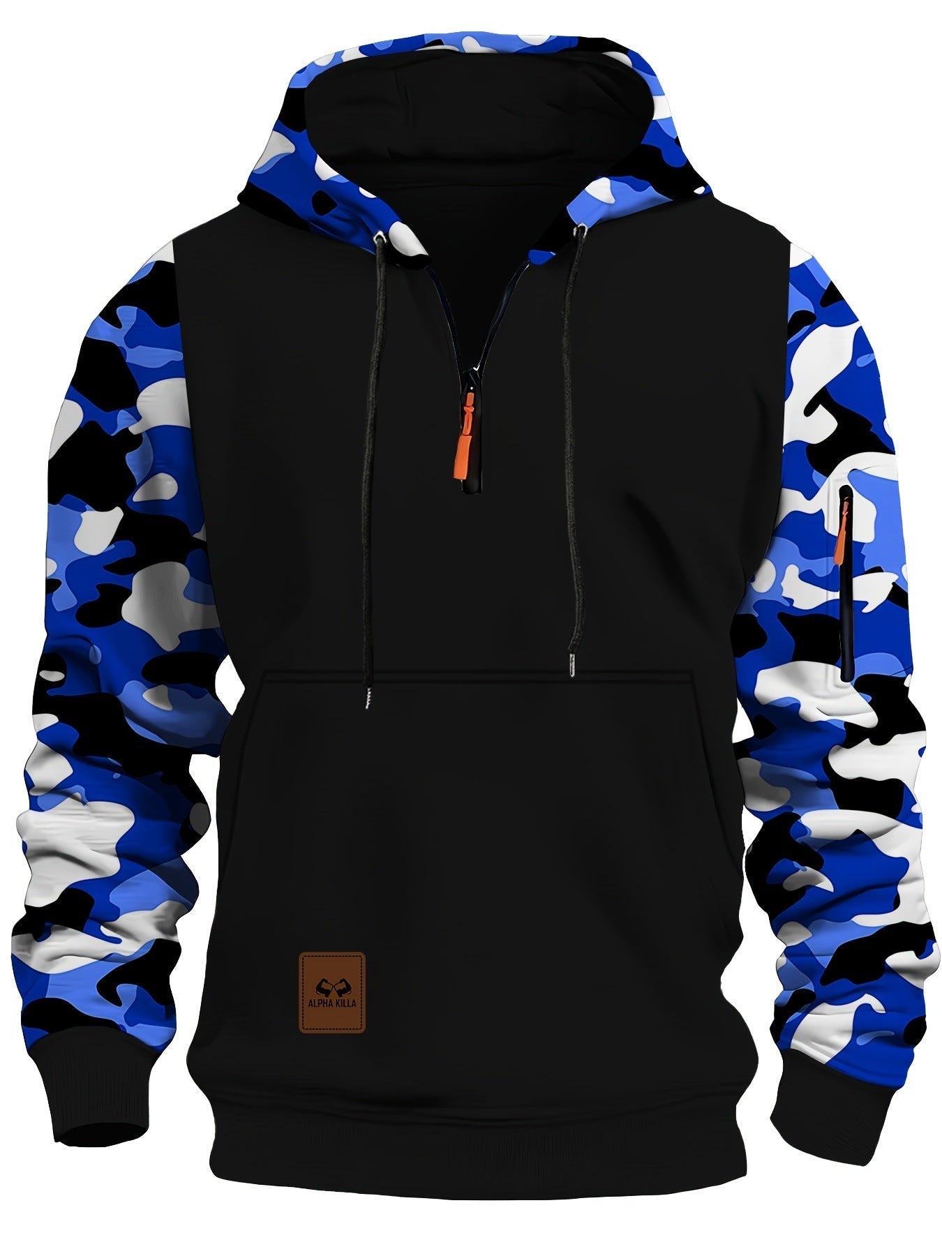 Veste à capuche athlétique pour homme avec manches camouflage