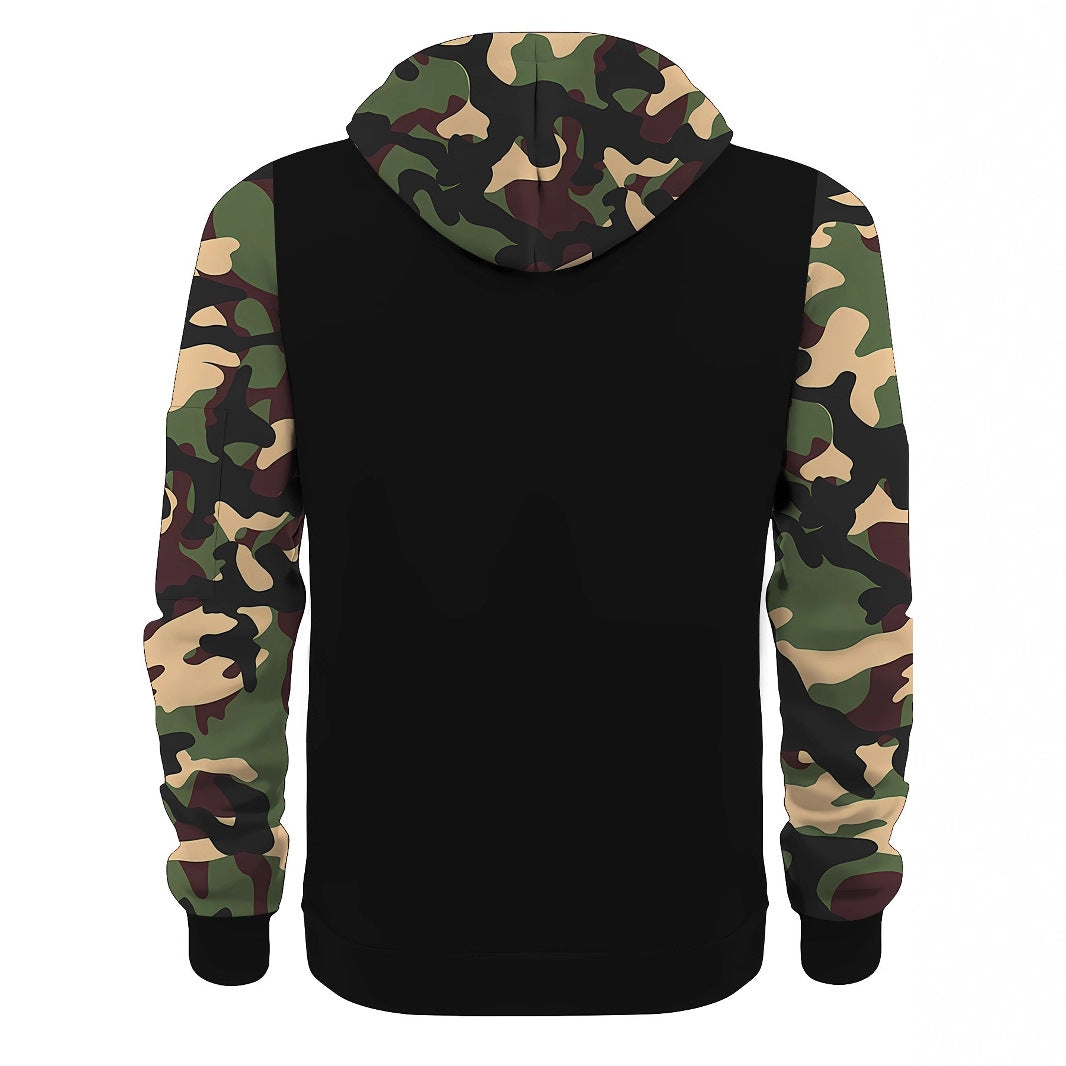 Veste à capuche athlétique pour homme avec manches camouflage