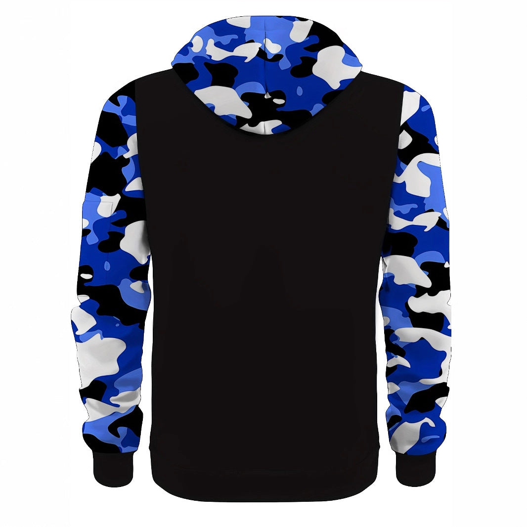 Veste à capuche athlétique pour homme avec manches camouflage