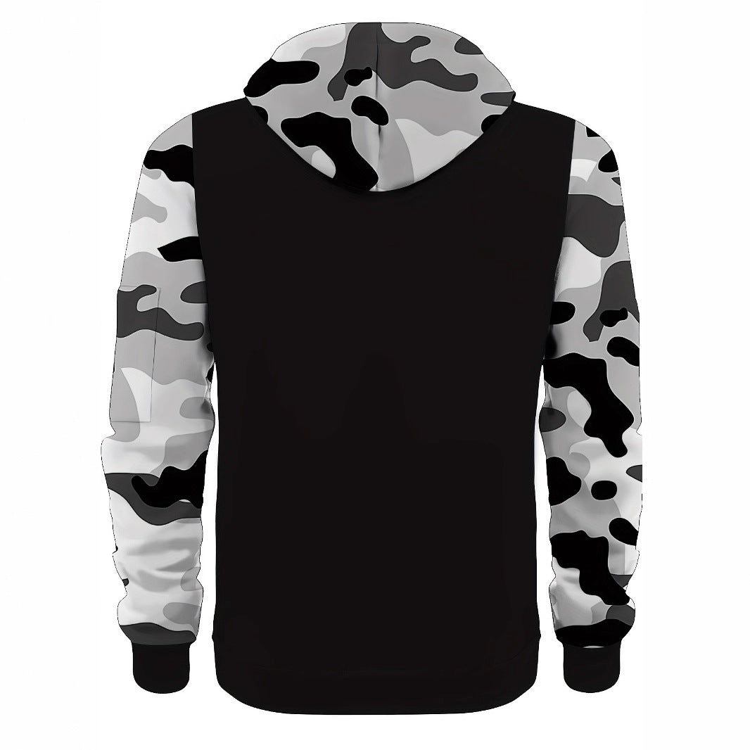 Veste à capuche athlétique pour homme avec manches camouflage