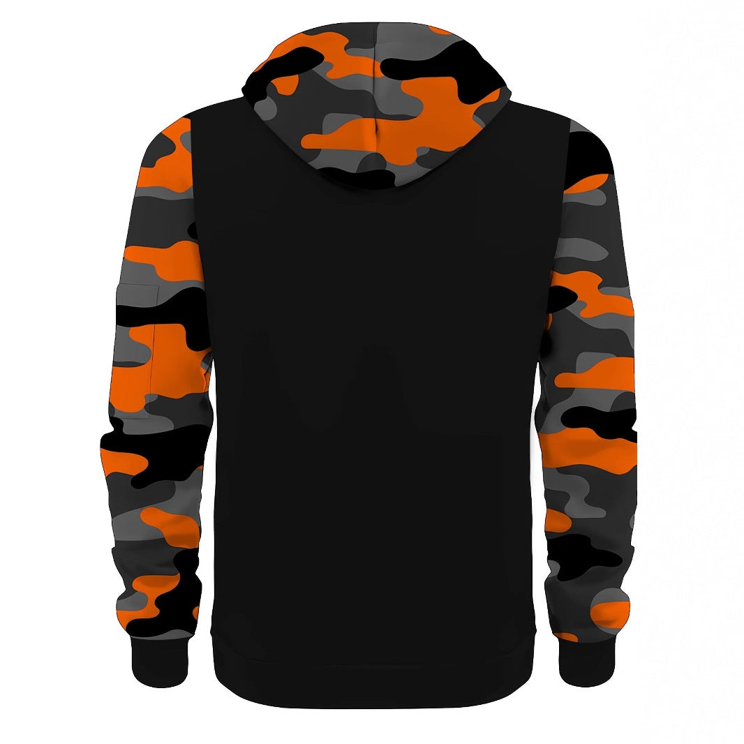 Veste à capuche athlétique pour homme avec manches camouflage