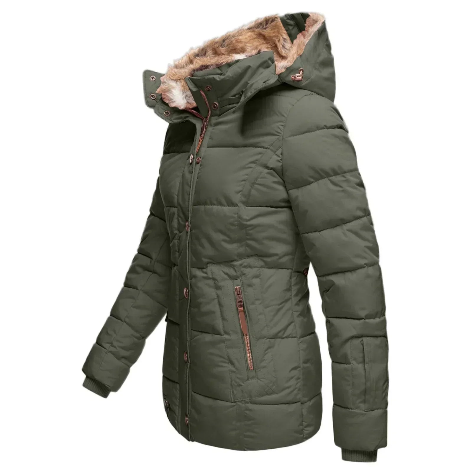 Veste d'hiver matelassée à capuche pour femme