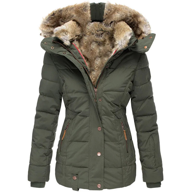 Veste d'hiver matelassée à capuche pour femme