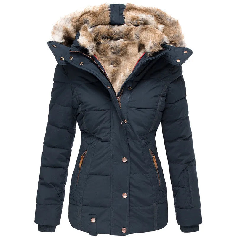 Veste d'hiver matelassée à capuche pour femme
