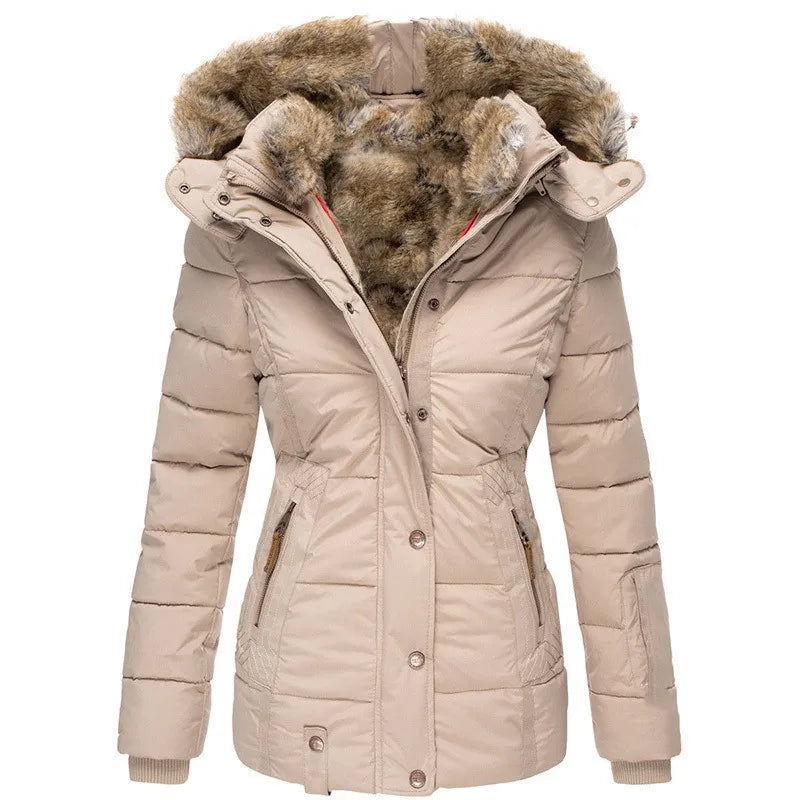 Veste d'hiver matelassée à capuche pour femme