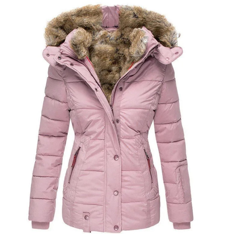 Veste d'hiver matelassée à capuche pour femme