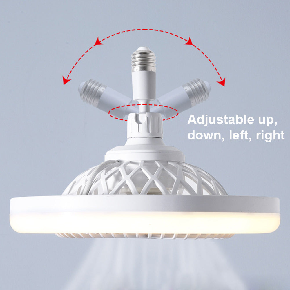 Ventilateur de Plafond LED E27 – Éclairage &amp; Ventilation 2-en-1 avec Télécommande