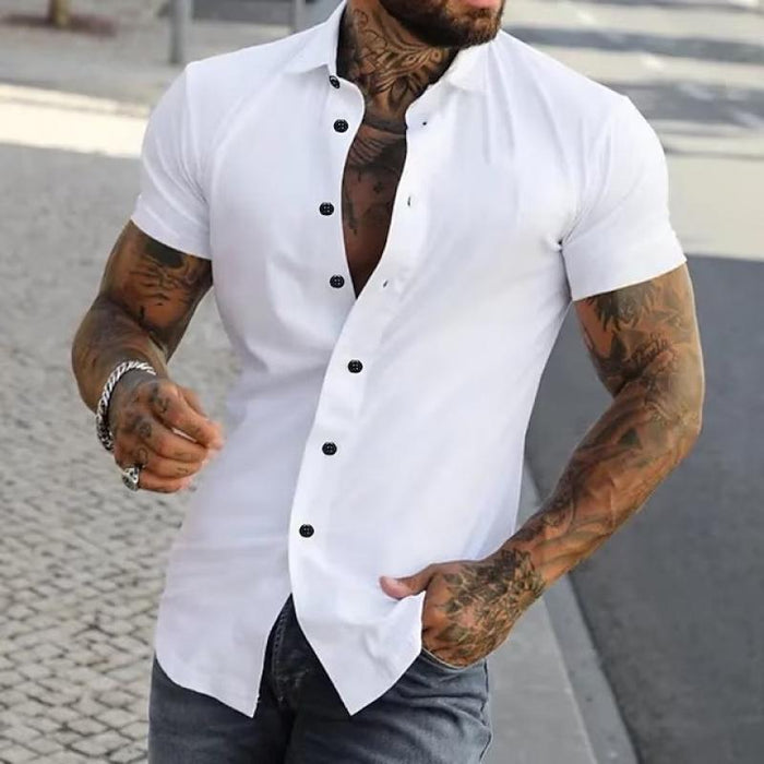Chemise à manches courtes pour homme, coupe moderne et ajustée