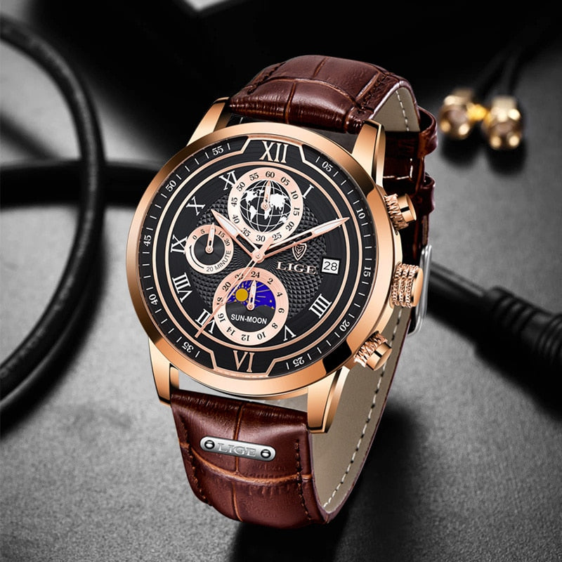 Montre chronographe classique pour homme | Montre-bracelet de luxe élégante et fonctionnelle pour chaque occasion