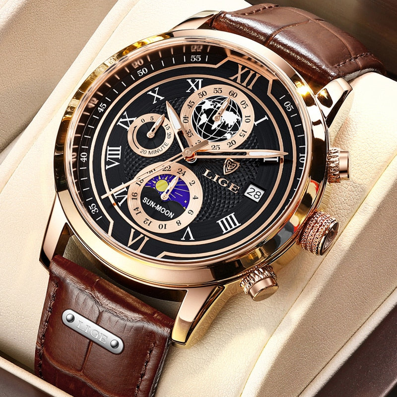 Montre chronographe classique pour homme | Montre-bracelet de luxe élégante et fonctionnelle pour chaque occasion