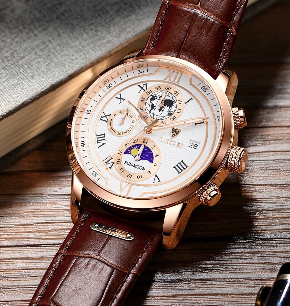 Montre chronographe classique pour homme | Montre-bracelet de luxe élégante et fonctionnelle pour chaque occasion