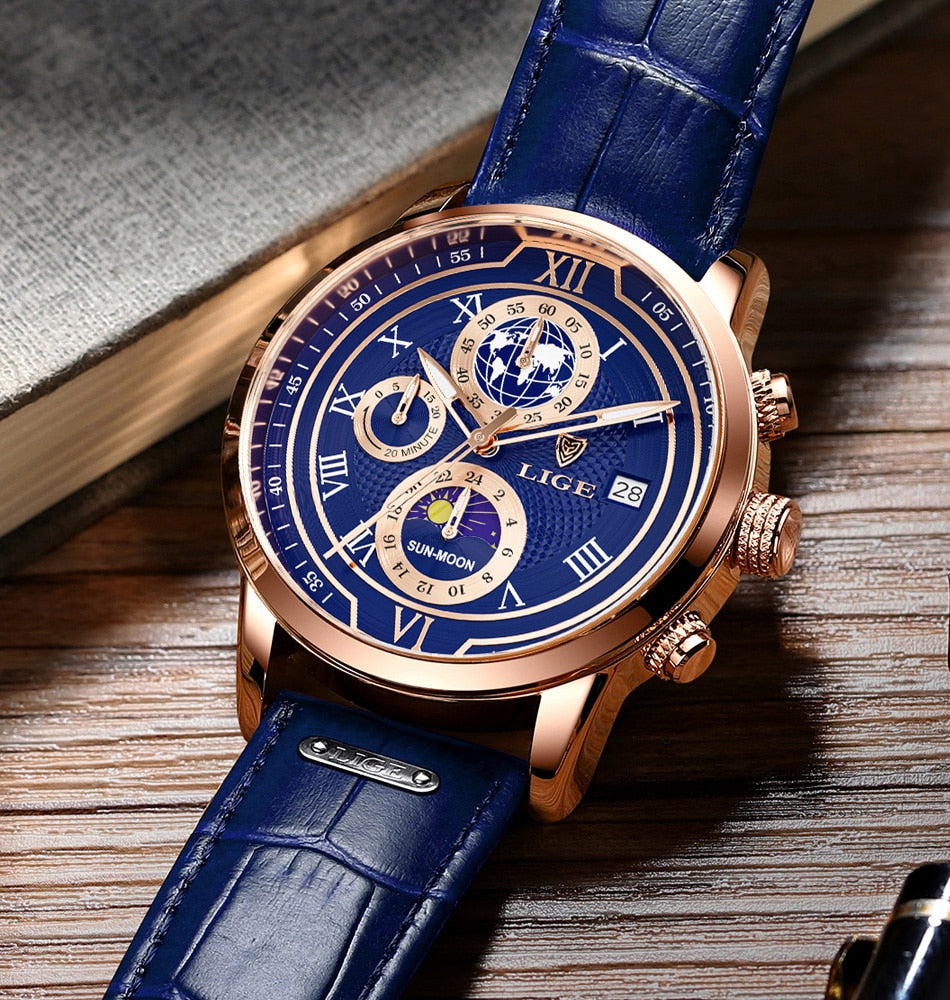 Montre chronographe classique pour homme | Montre-bracelet de luxe élégante et fonctionnelle pour chaque occasion
