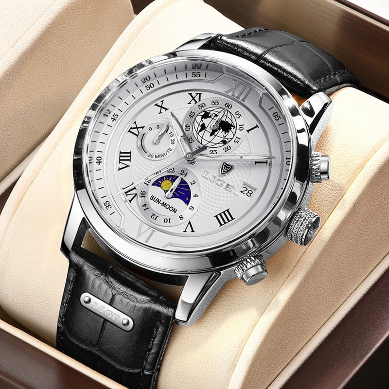 Montre chronographe classique pour homme | Montre-bracelet de luxe élégante et fonctionnelle pour chaque occasion
