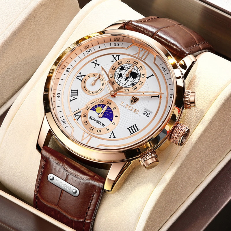 Montre chronographe classique pour homme | Montre-bracelet de luxe élégante et fonctionnelle pour chaque occasion