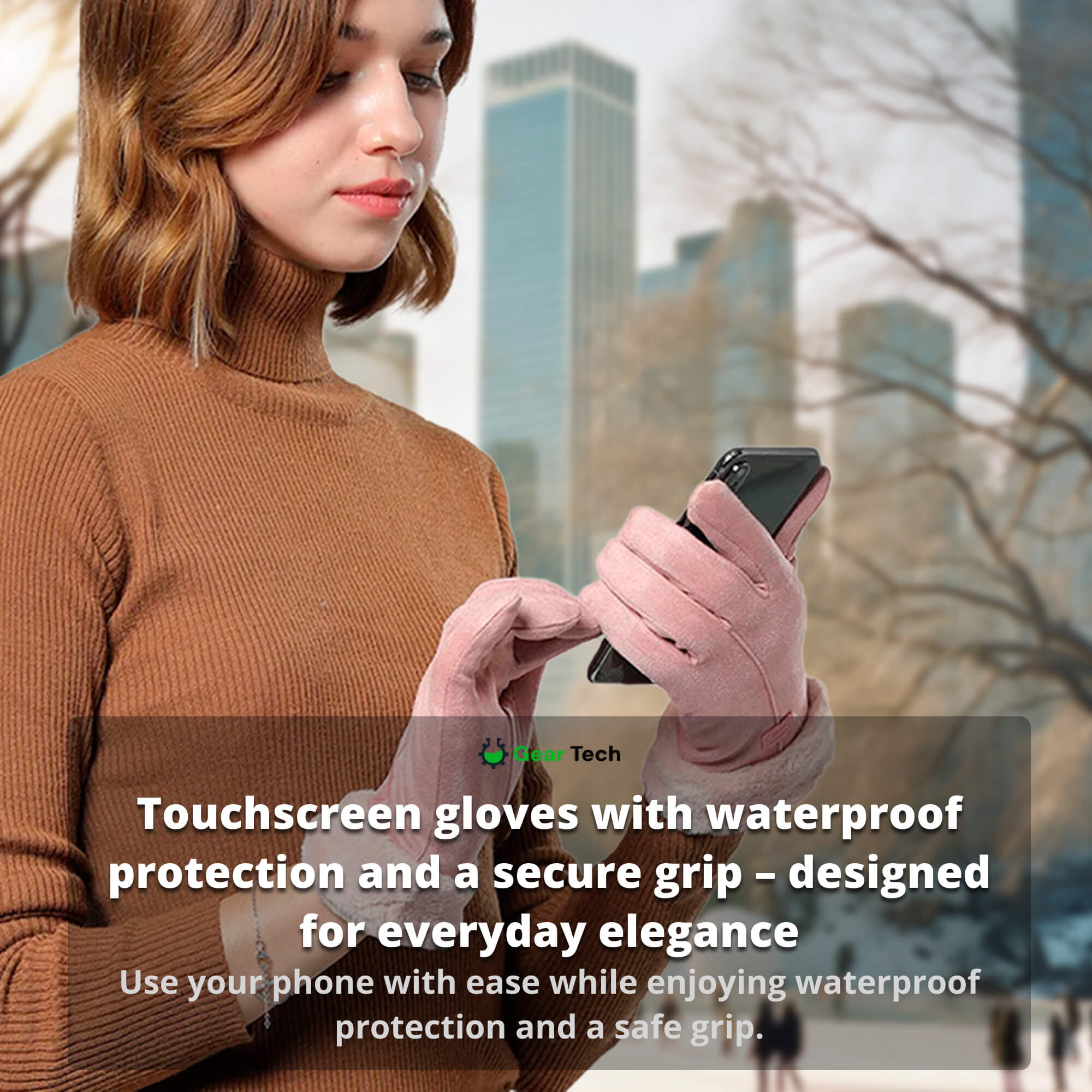 Gants chauffants pour femmes - gants d'hiver thermiques imperméables avec écran tactile et chauffage USB rechargeable