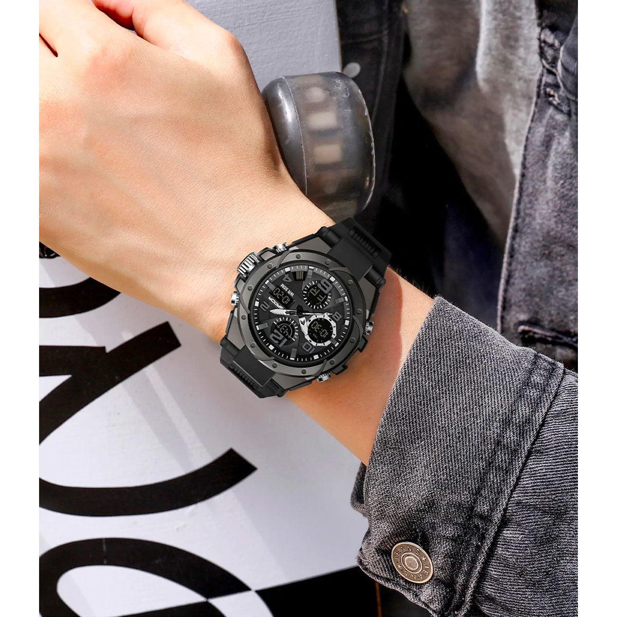 Montre militaire TitanGuard pour hommes – Montre analogique et numérique multifonctionnelle robuste