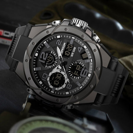 Montre militaire TitanGuard pour hommes – Montre analogique et numérique multifonctionnelle robuste