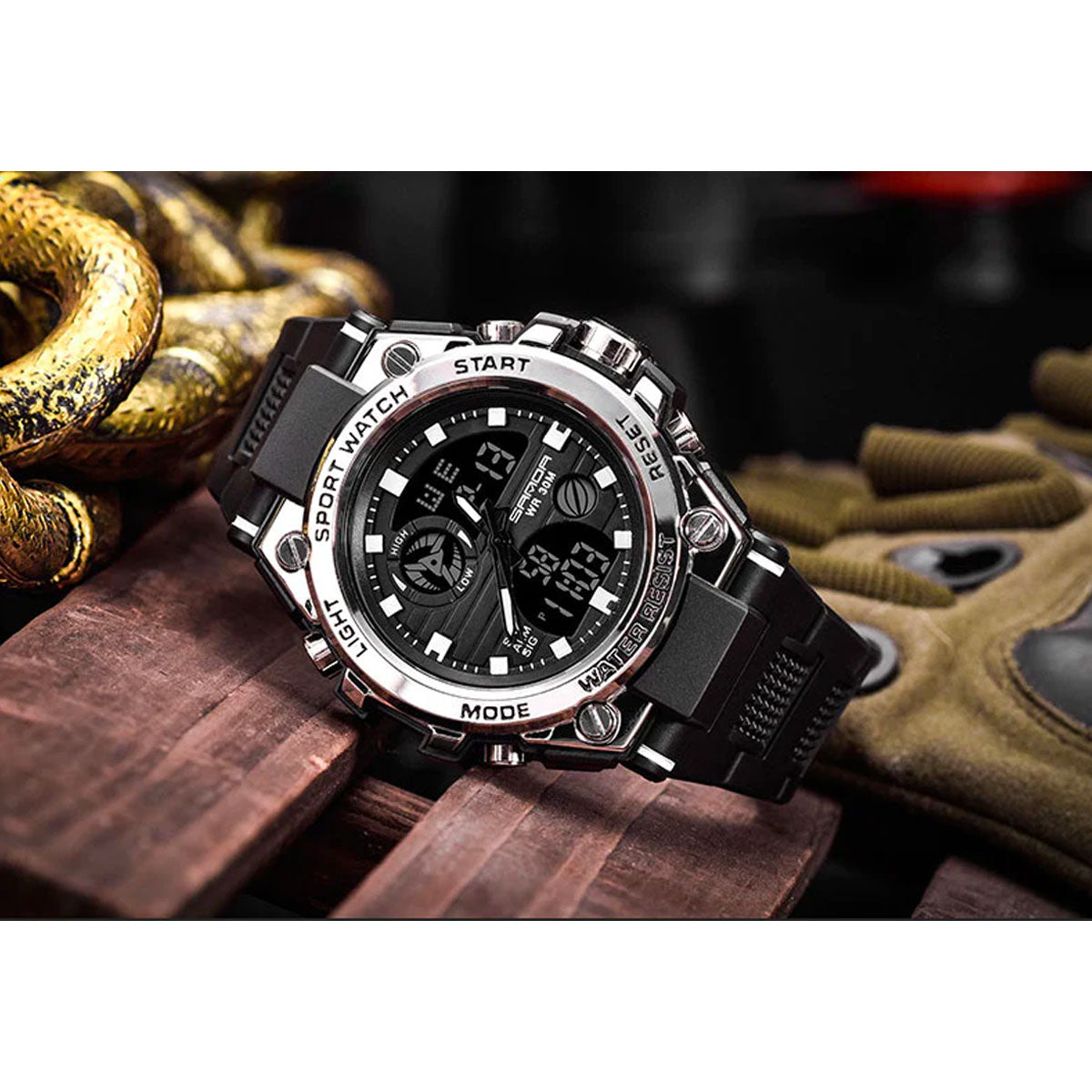 Montre militaire TitanGuard pour hommes – Montre analogique et numérique multifonctionnelle robuste