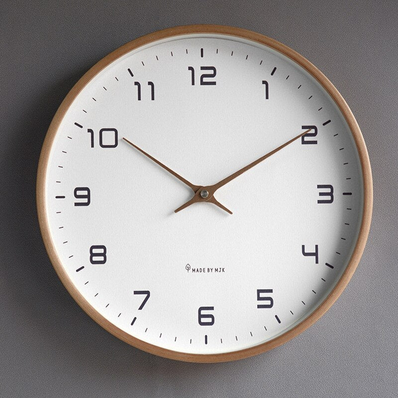 Horloge murale scandinave en bois – Horloge silencieuse · Horloge minimaliste · Accents naturels pour le salon, la chambre à coucher, le bureau · Suivi du temps élégant · Design élégant | Sansotis