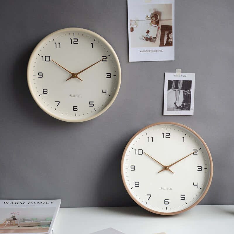 Horloge murale scandinave en bois – Horloge silencieuse · Horloge minimaliste · Accents naturels pour le salon, la chambre à coucher, le bureau · Suivi du temps élégant · Design élégant | Sansotis