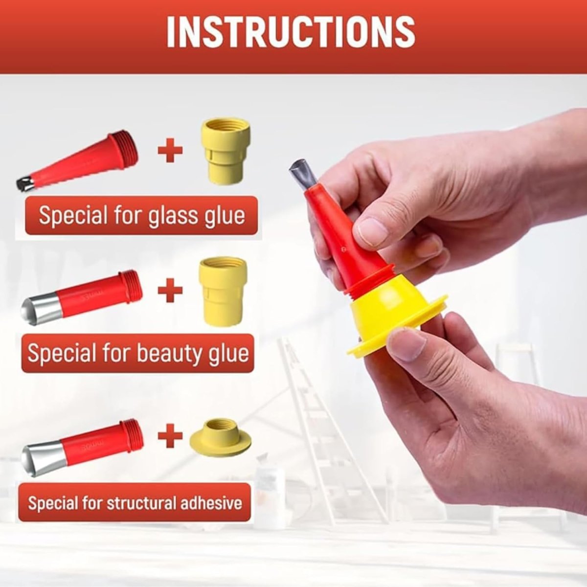 NOZZLEX – Kit d’outils pour embouts de calfeutrage anti-goutte pour des joints propres