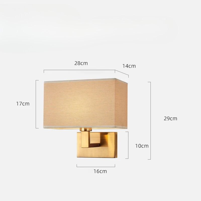 Lampe de chevet murale LumaNova avec abat-jour en tissu