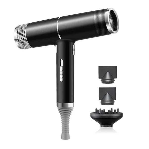 Sèche-cheveux ionique professionnel léger avec diffuseur et 2 buses