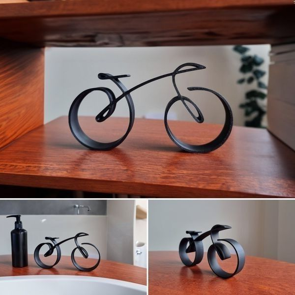 Silhouette de vélo en métal — décoration minimaliste pour véhicule à moteur