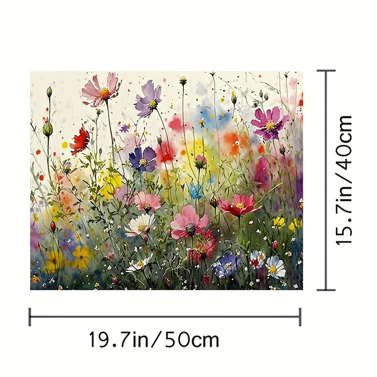 Peinture par numéros de fleurs – Pour débutants – Décoration murale sans cadre