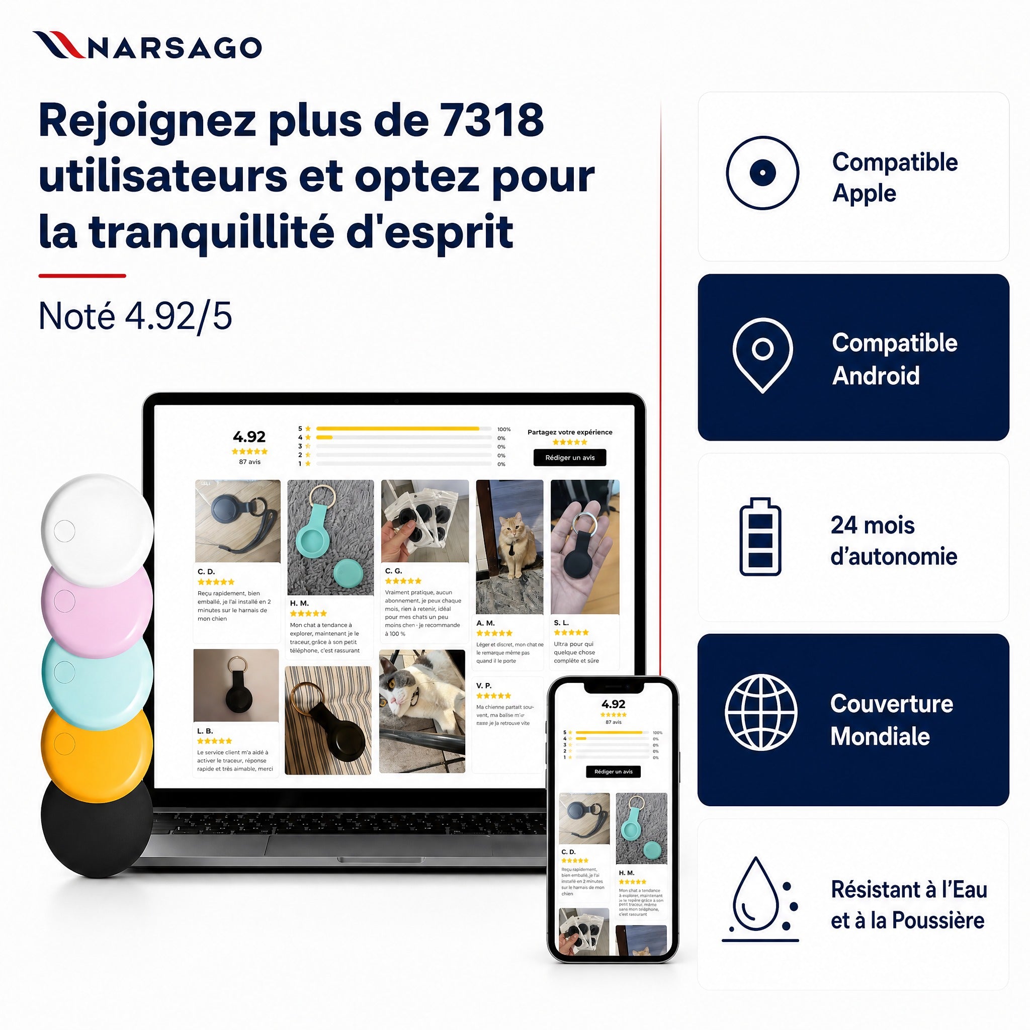 Traceur GPS pour Chien 3 en 1 - Narsago - ANDROID / iOS #3