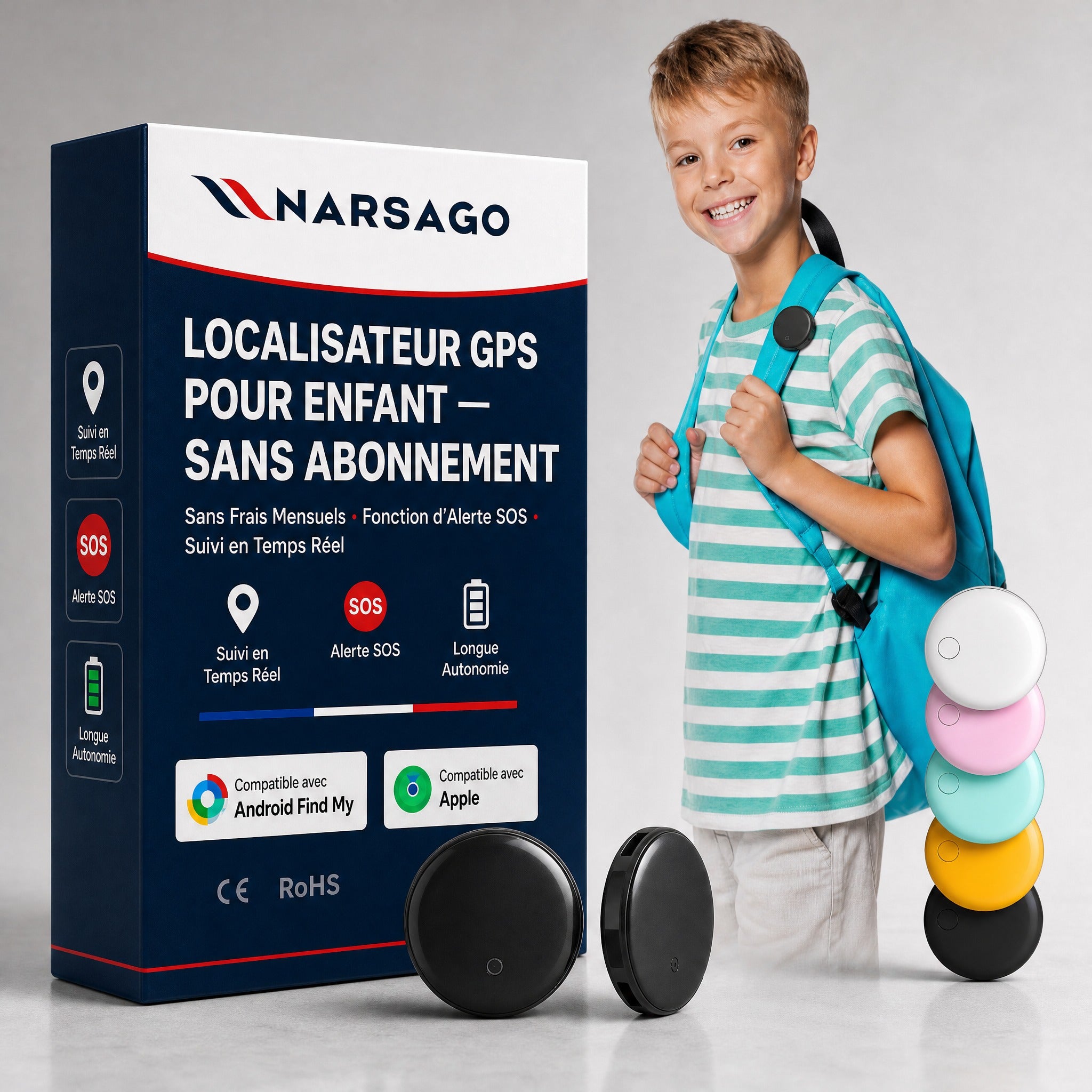 Traceur GPS Enfant Sans Abonnement - Narsago - ANDROID / iOS #1