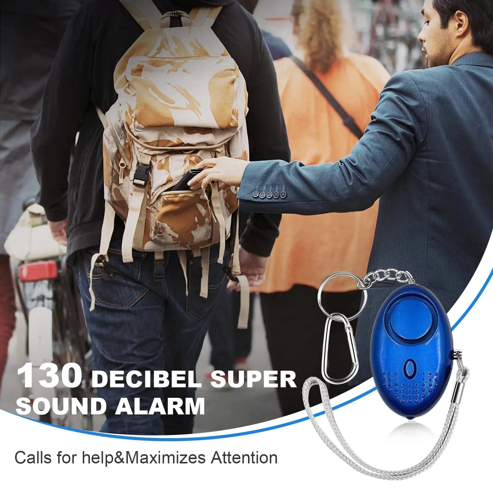 Narsago | Alarme de sécurité personnelle avec lumière LED (130 dB) - SafeSound