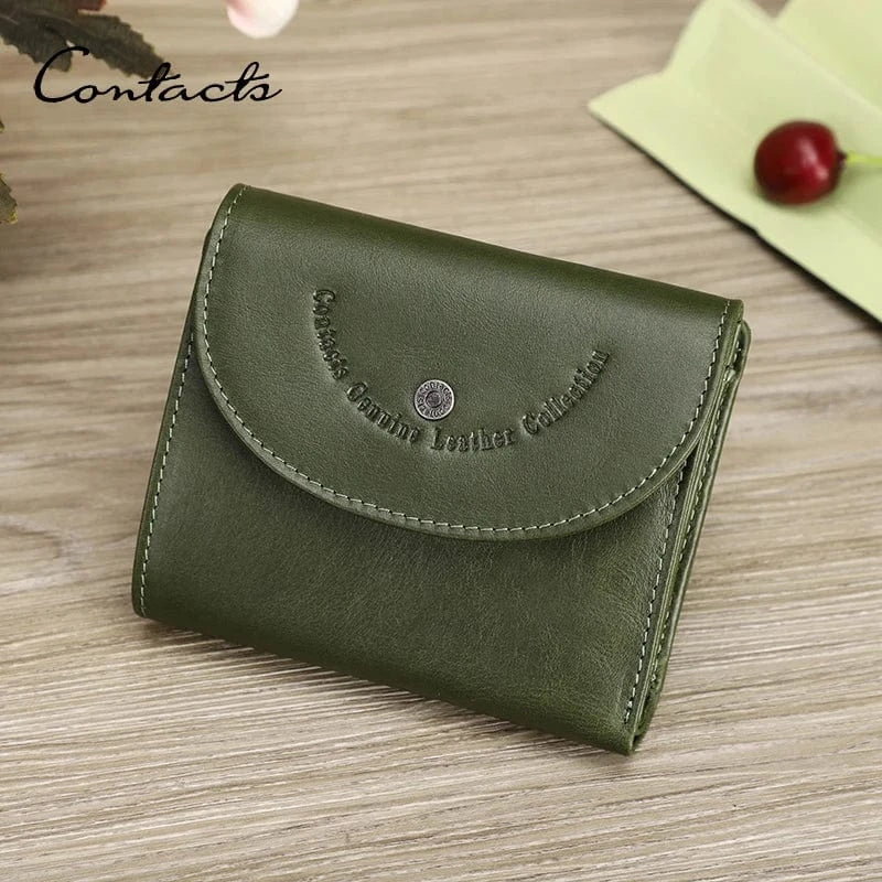 Petit Porte-Cartes Femme en Cuir Véritable Compact