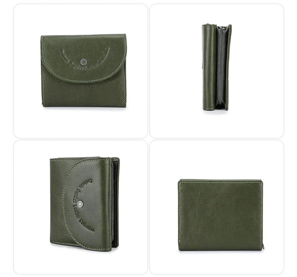 Petit Porte-Cartes Femme en Cuir Véritable Compact