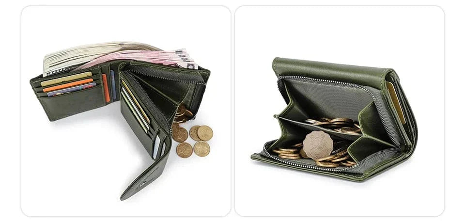 Petit Porte-Cartes Femme en Cuir Véritable Compact