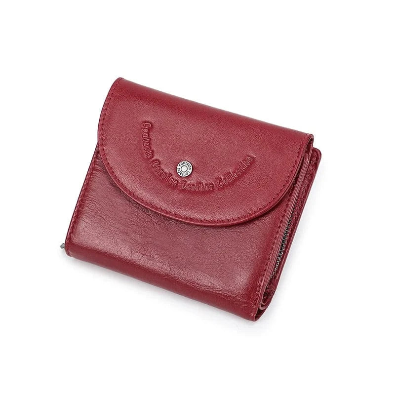 Petit Porte-Cartes Femme en Cuir Véritable Compact