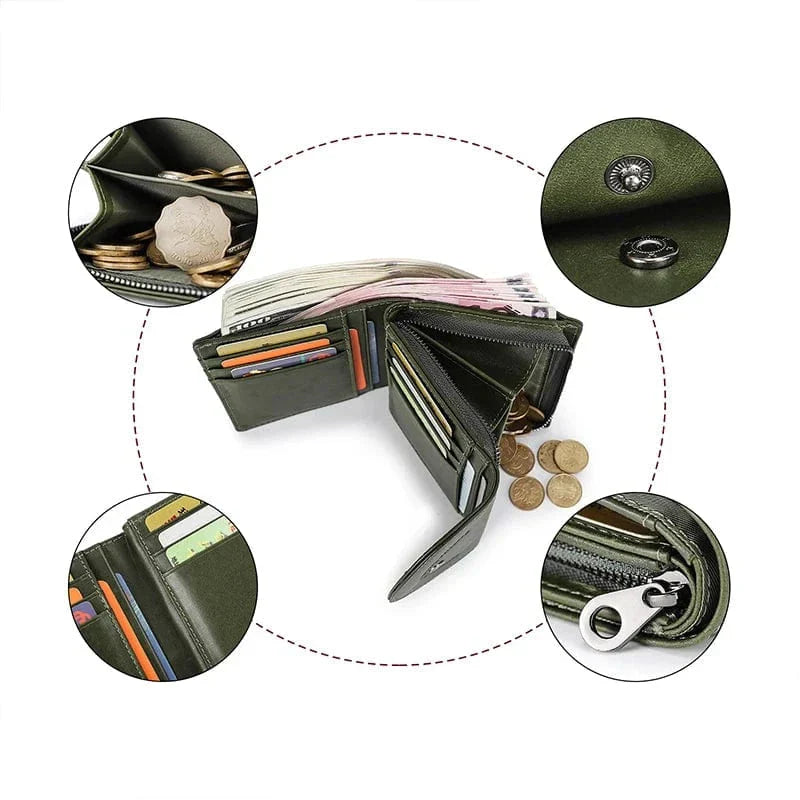 Petit Porte-Cartes Femme en Cuir Véritable Compact