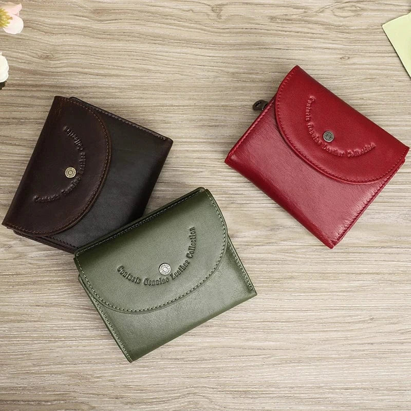 Petit Porte-Cartes Femme en Cuir Véritable Compact