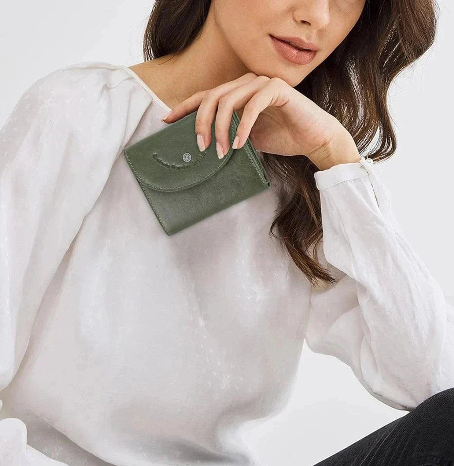 Petit Porte-Cartes Femme en Cuir Véritable Compact