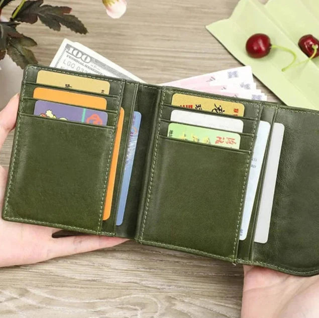 Petit Porte-Cartes Femme en Cuir Véritable Compact