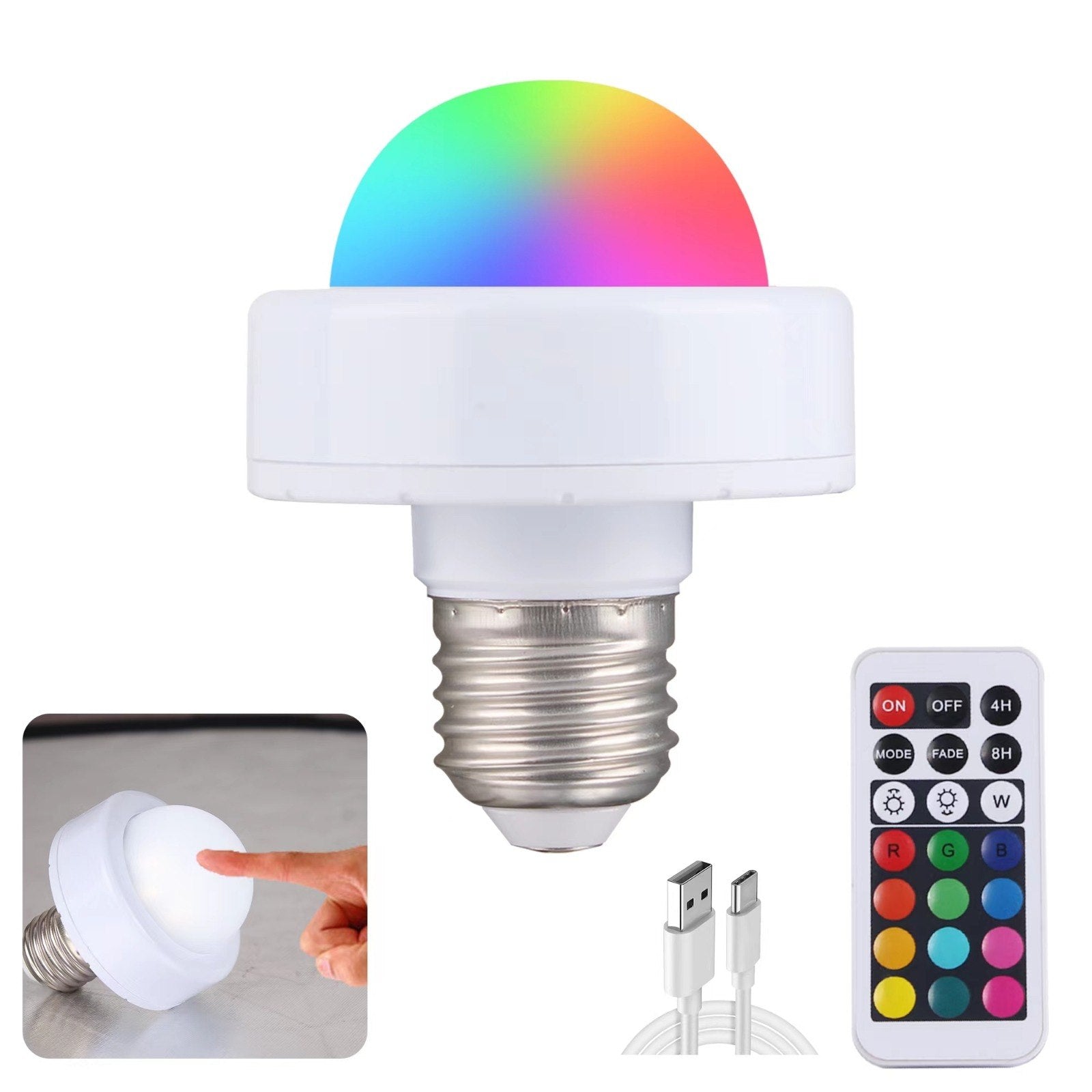 Ampoule LED rechargeable RoyaleGlow - Télécommande, commande tactile, multicolore