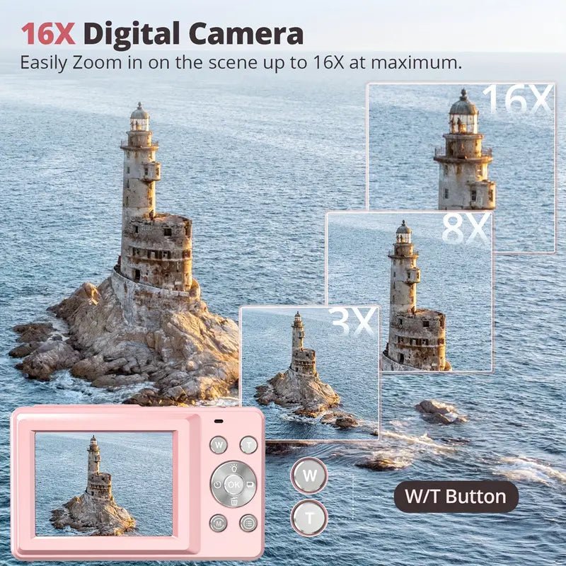 Caméra rétro numérique Full HD vidéo et photo compacte au design vintage, lumière automatique, enregistrement compact | Sansotis