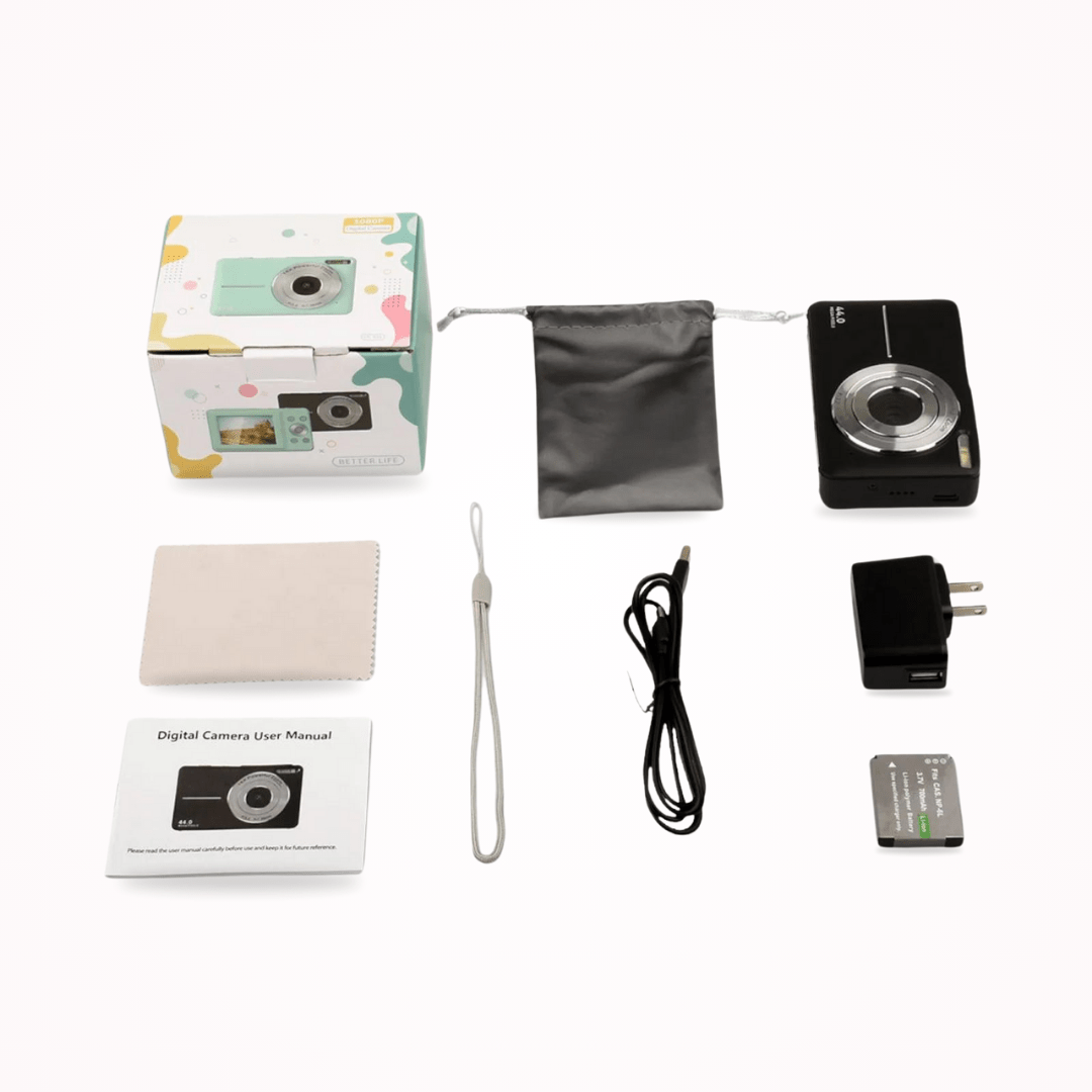 Caméra rétro numérique Full HD vidéo et photo compacte au design vintage, lumière automatique, enregistrement compact | Sansotis