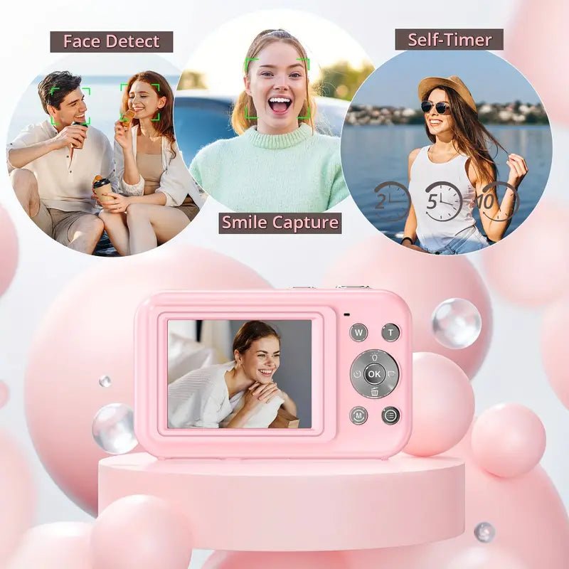 Caméra rétro numérique Full HD vidéo et photo compacte au design vintage, lumière automatique, enregistrement compact | Sansotis
