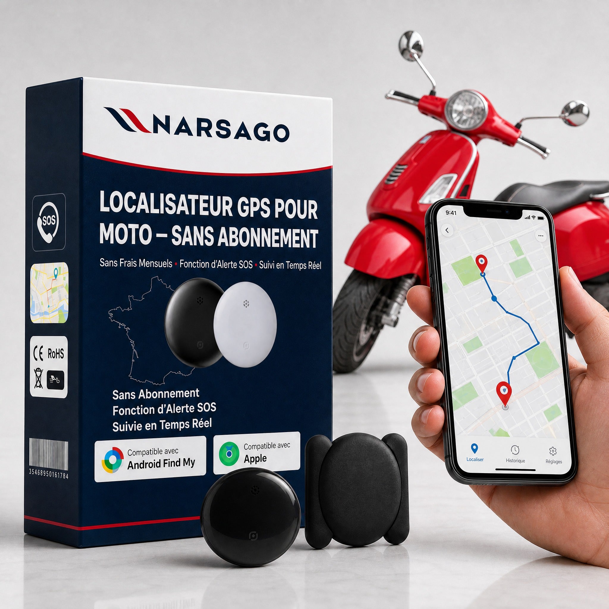 Traceur GPS Moto Sans Abonnement Android & iOS Find My – Sécurité Antivol Sans Abonnement #1