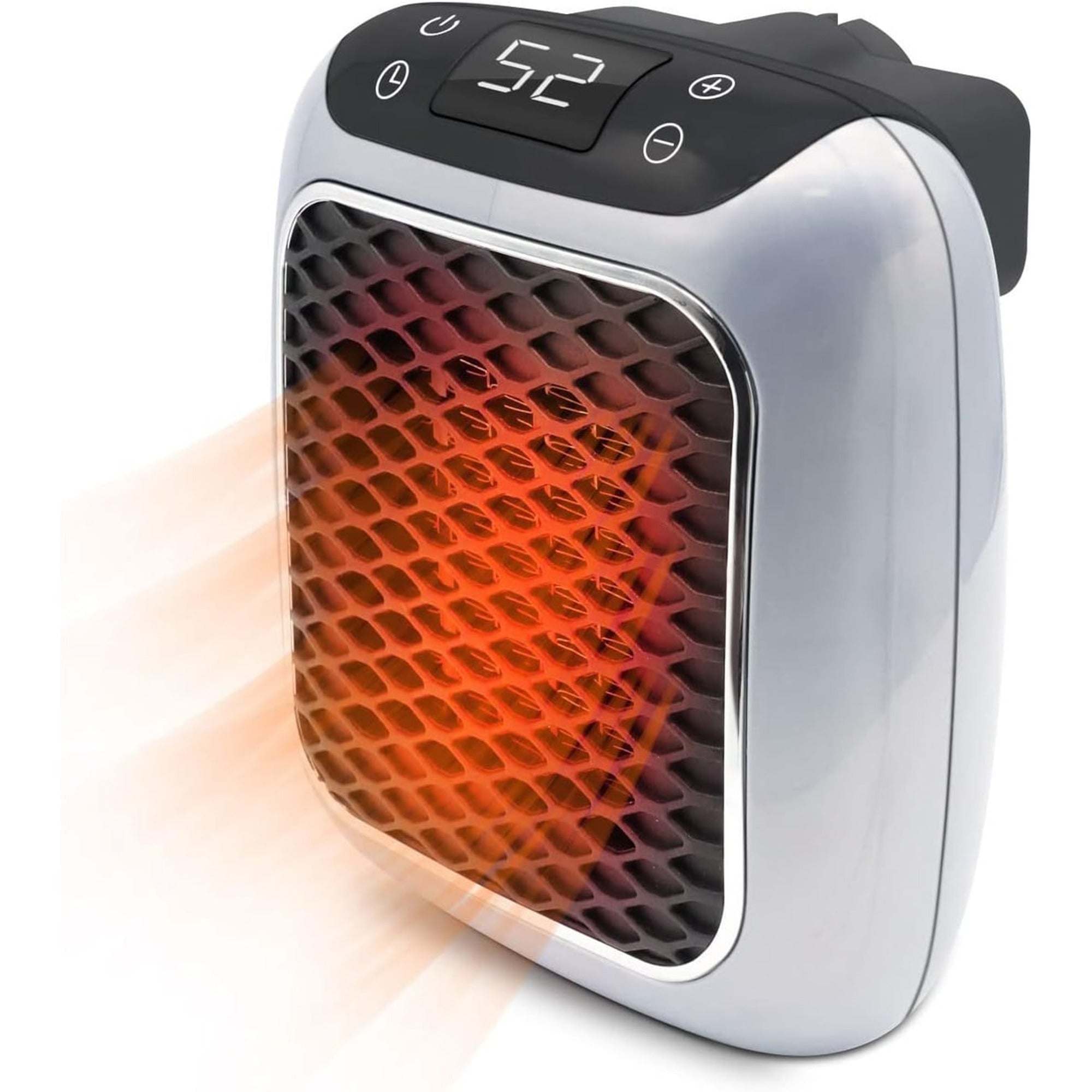 Chauffage électrique portable sur prise murale 800 W – Thermostat réglable 16-33 °C, minuterie 12 heures, fonctionnement silencieux