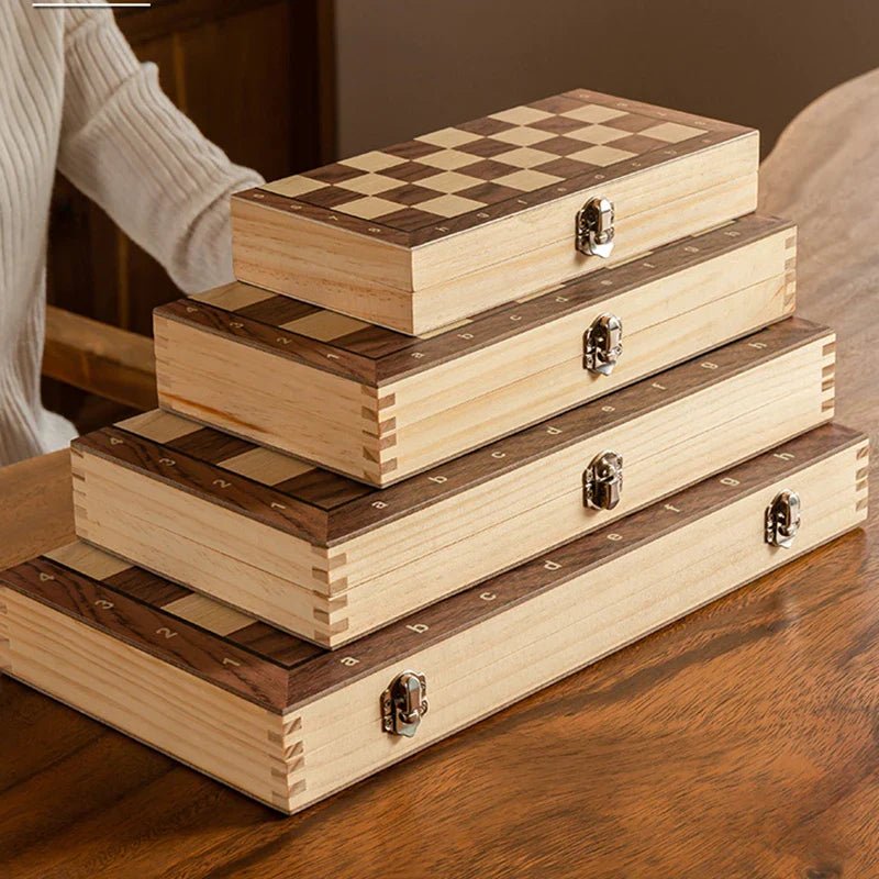 Jeu d'échecs magnétique en bois portable pour les voyages et les déplacements
