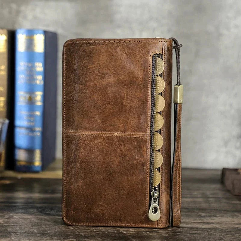 Porte-cartes de voyage en cuir véritable pour femmes