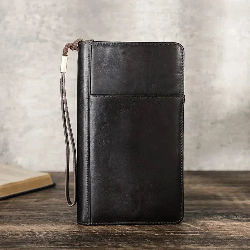 Porte-cartes de voyage en cuir véritable pour femmes